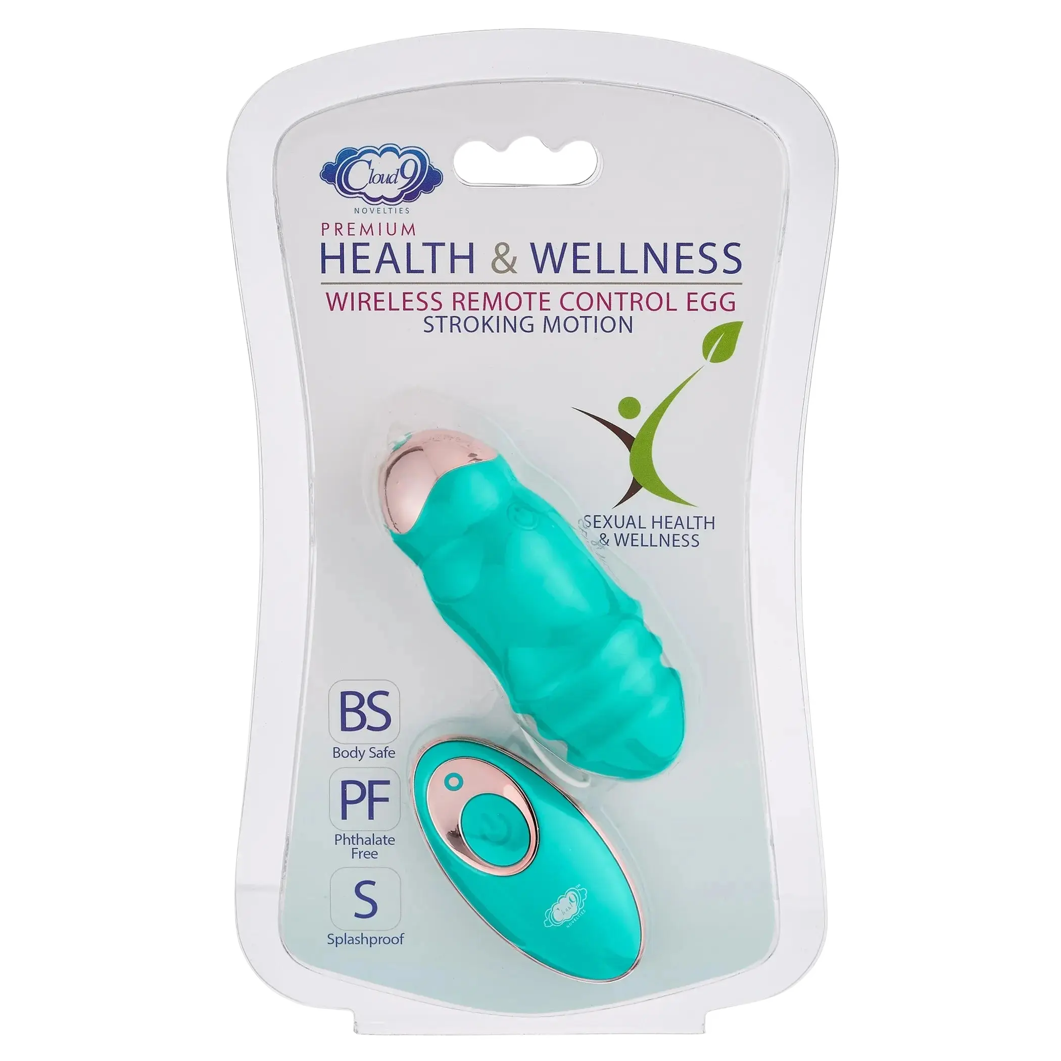 CLOUD 9 HEALTH & WELLNESS WIRELESS REMOTE CONTROL EGG W/ STROKING MOTION TEAL Cloud 9 Novelties