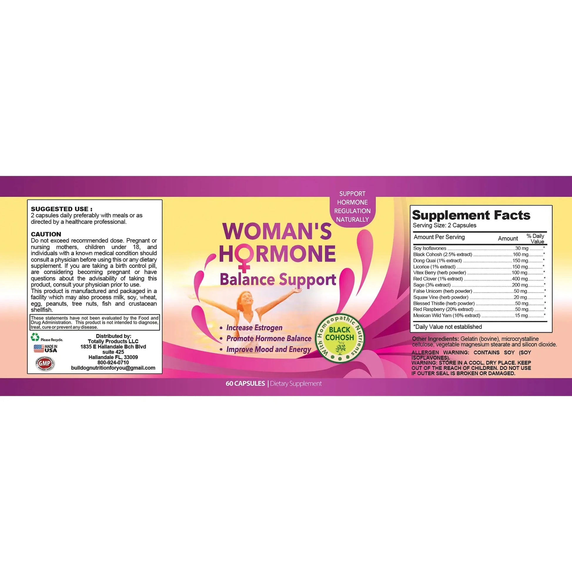 Women's Hormone Balance and Menopause Support (60 Capsules) Totally Products