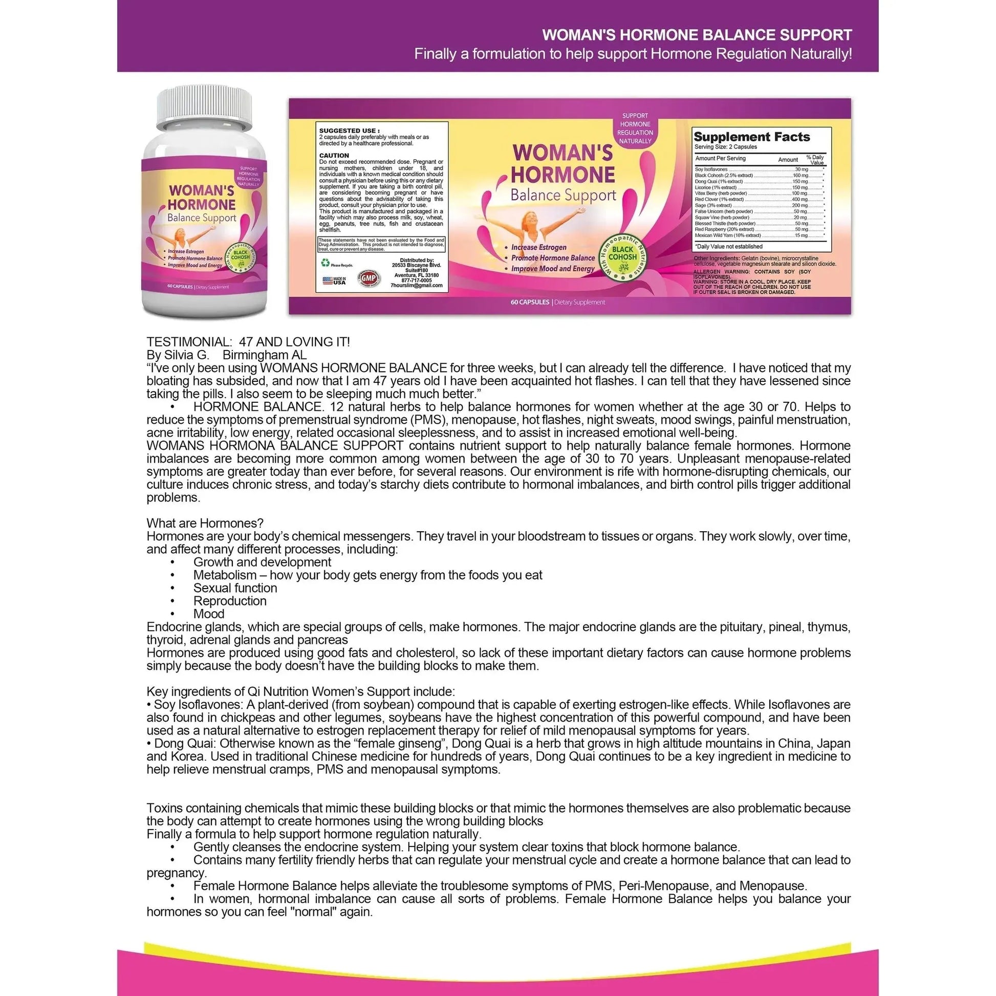 Women's Hormone Balance and Menopause Support (60 Capsules) Totally Products