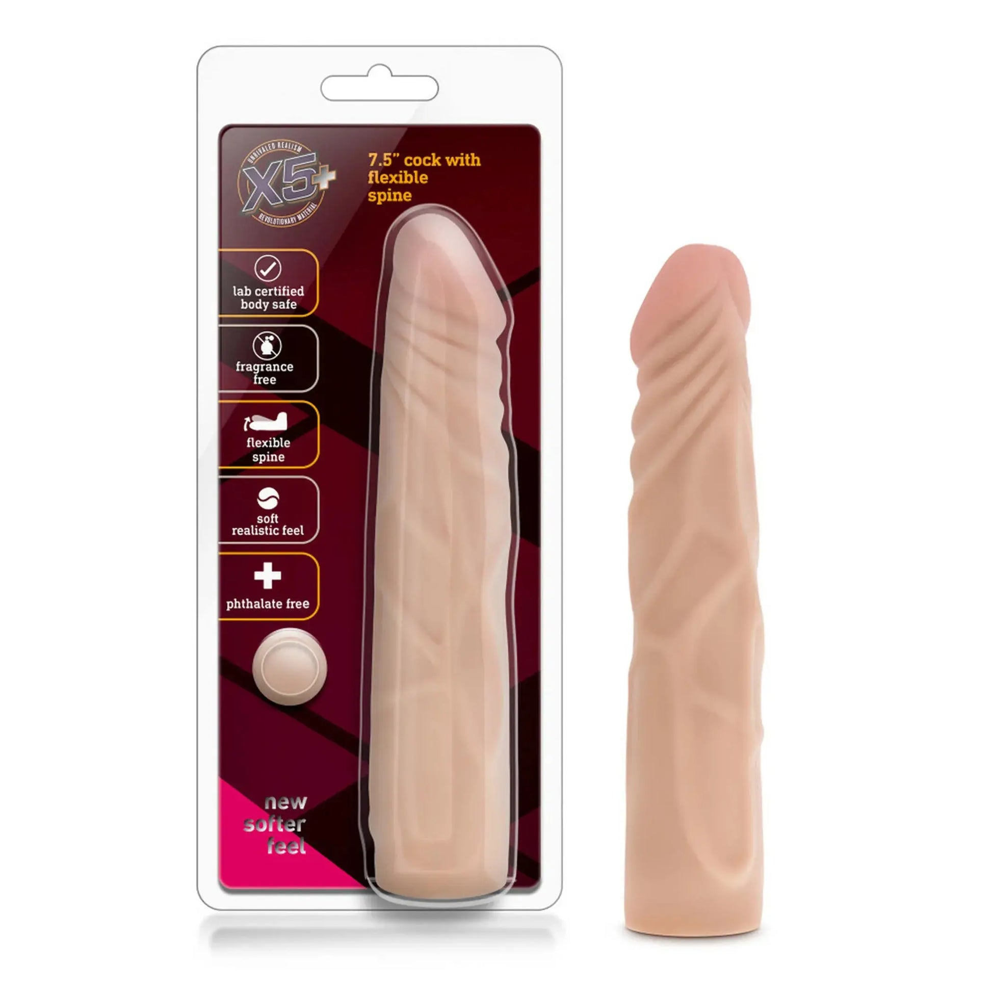 X5 7IN DILDO W/FLEXIBLE SPINE Blush Novelties