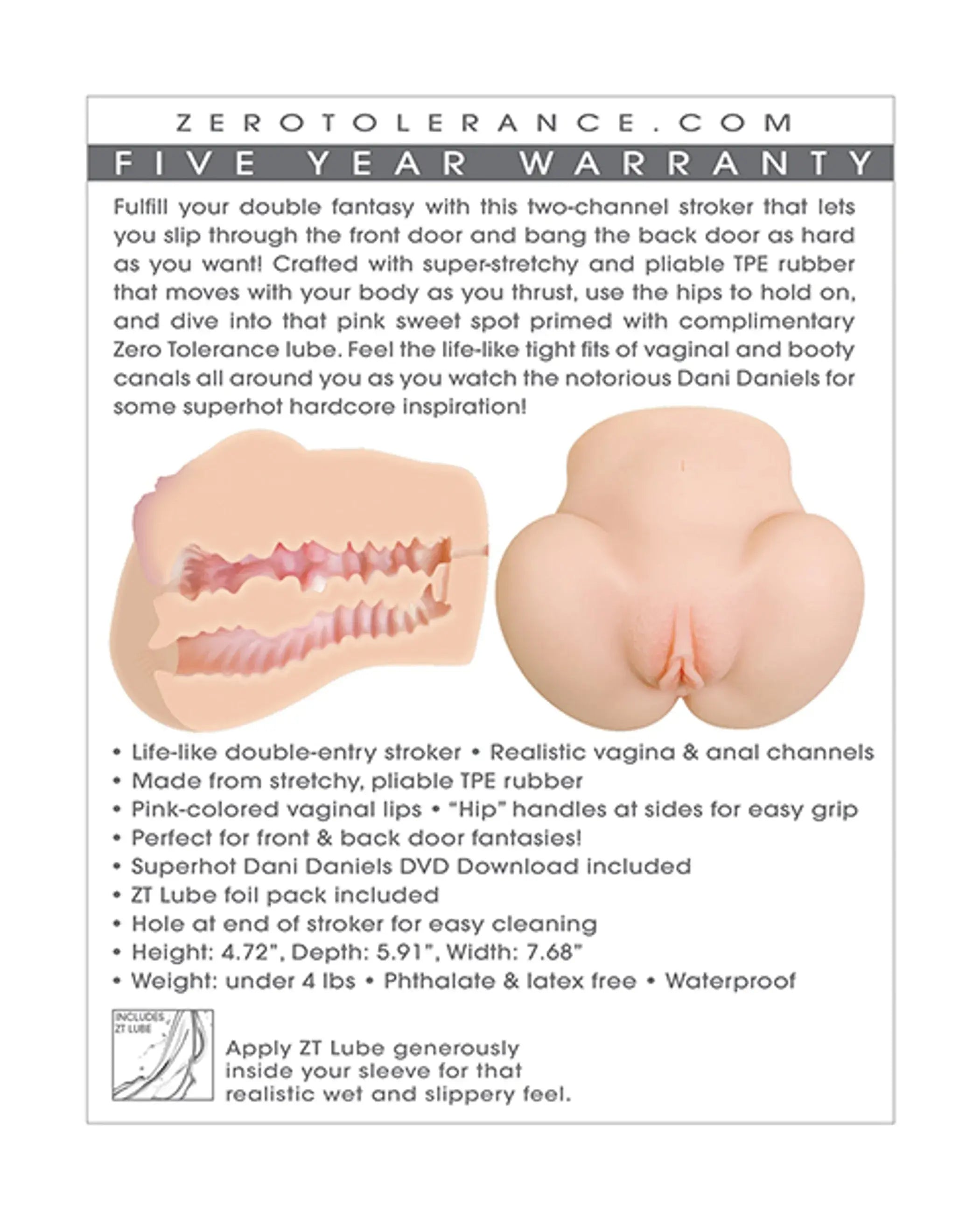 ZERO TOLERANCE DANI DANIELS MOVIE DOWNLOAD W/ REALISTIC ASS & VAGINA STROKER Evolved Novelties