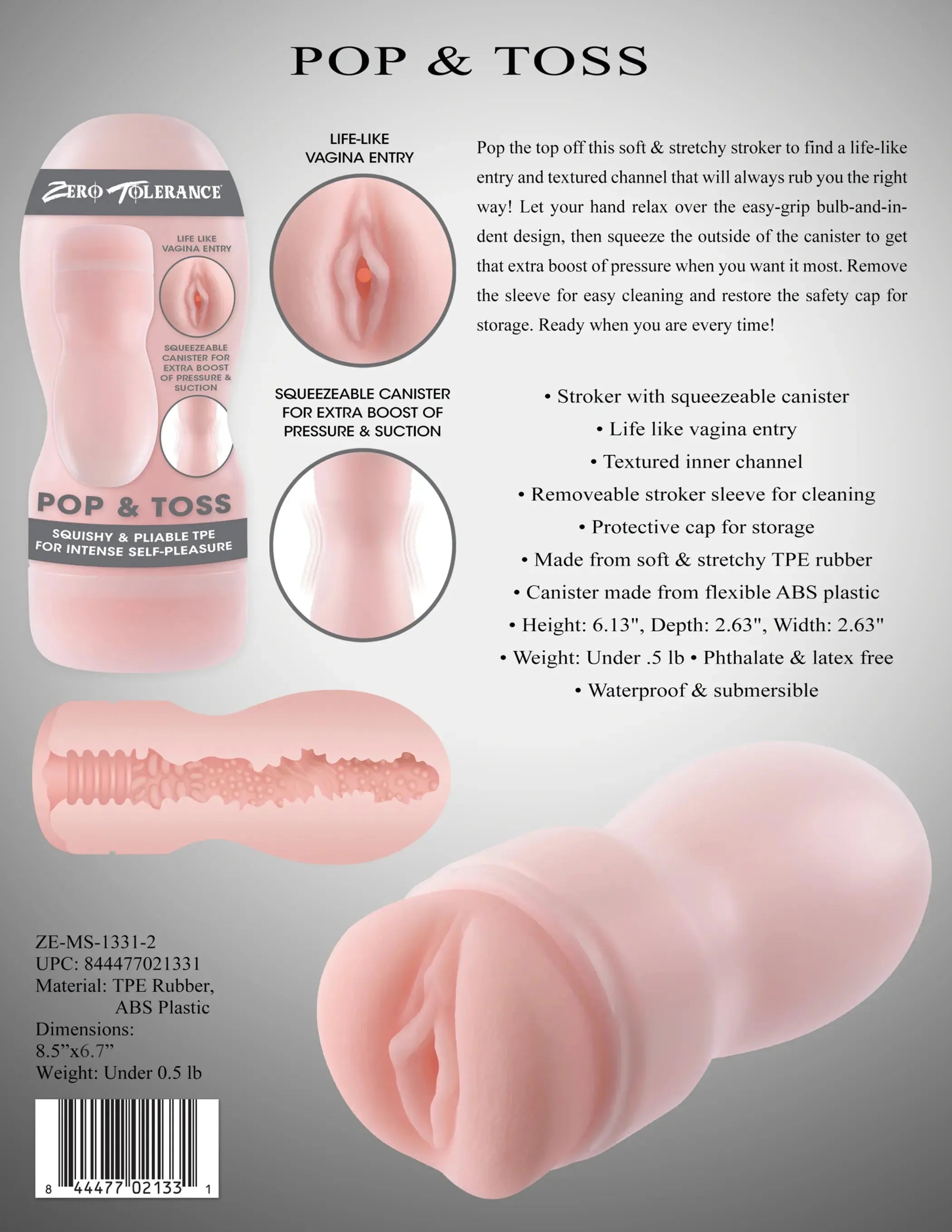 ZERO TOLERANCE POP & TOSS Evolved Novelties