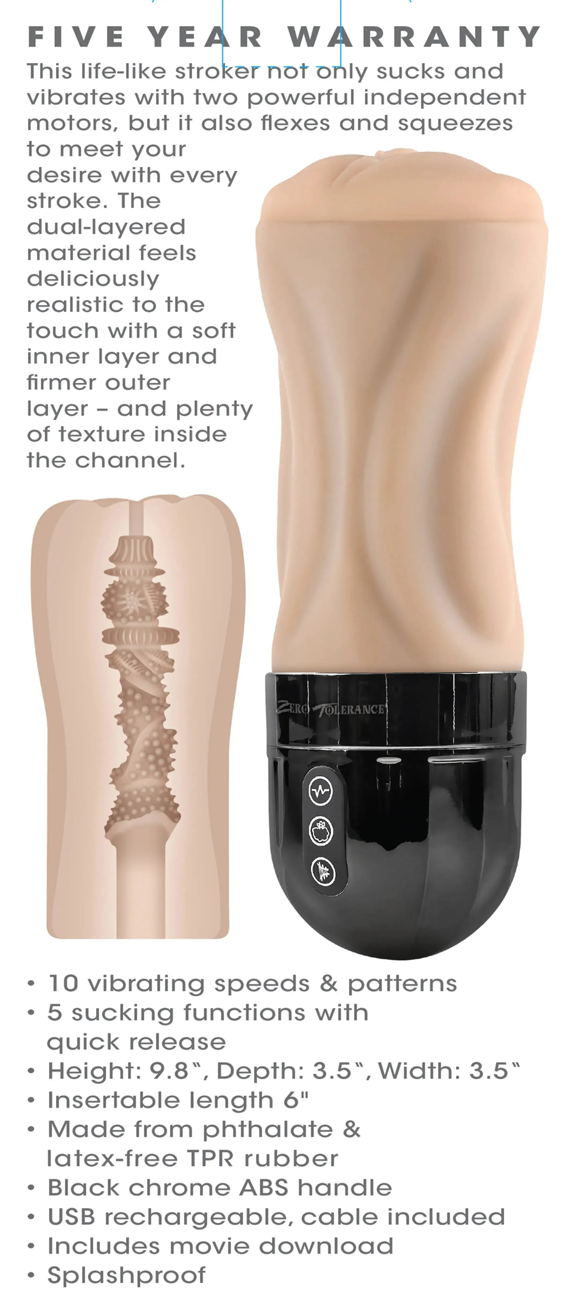 ZERO TOLERANCE TIGHT LIPPED LIGHT Evolved Novelties