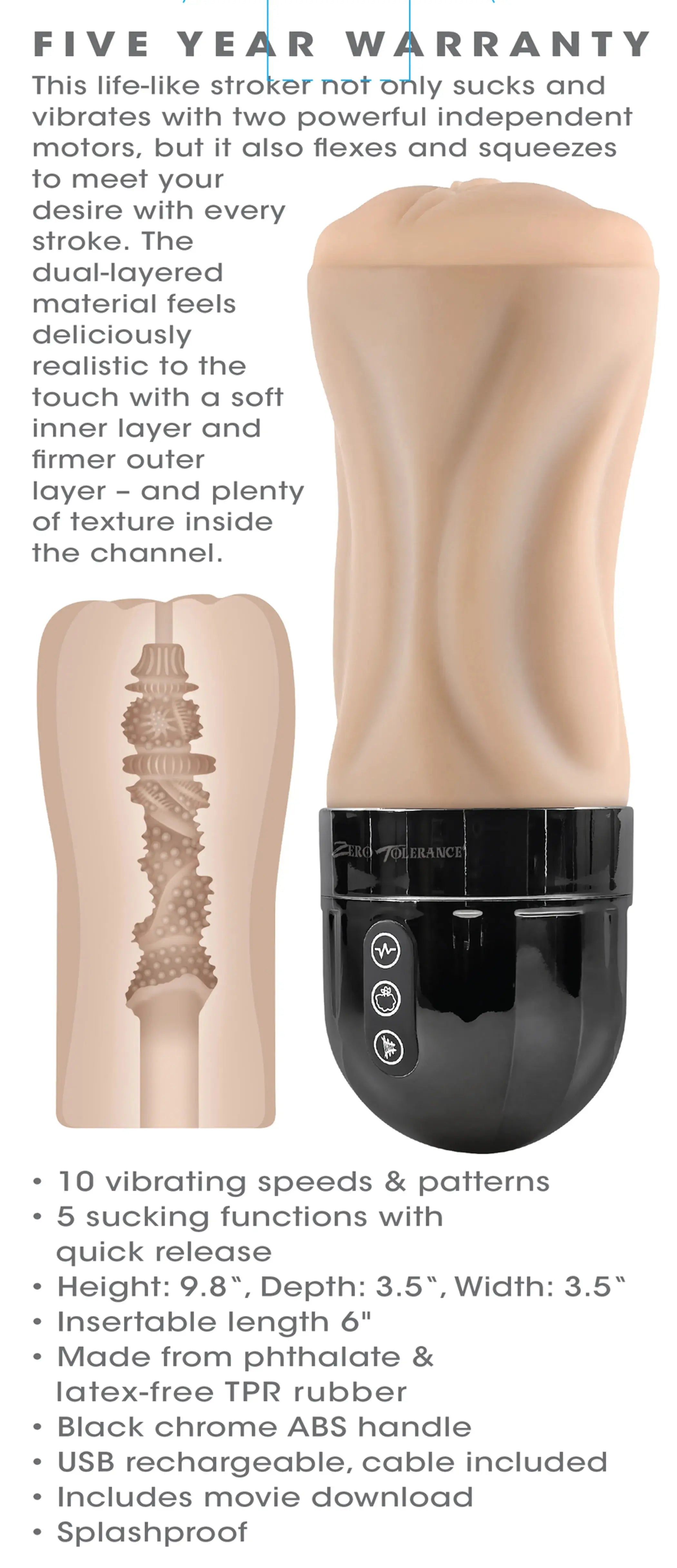 ZERO TOLERANCE TIGHT LIPPED LIGHT Evolved Novelties