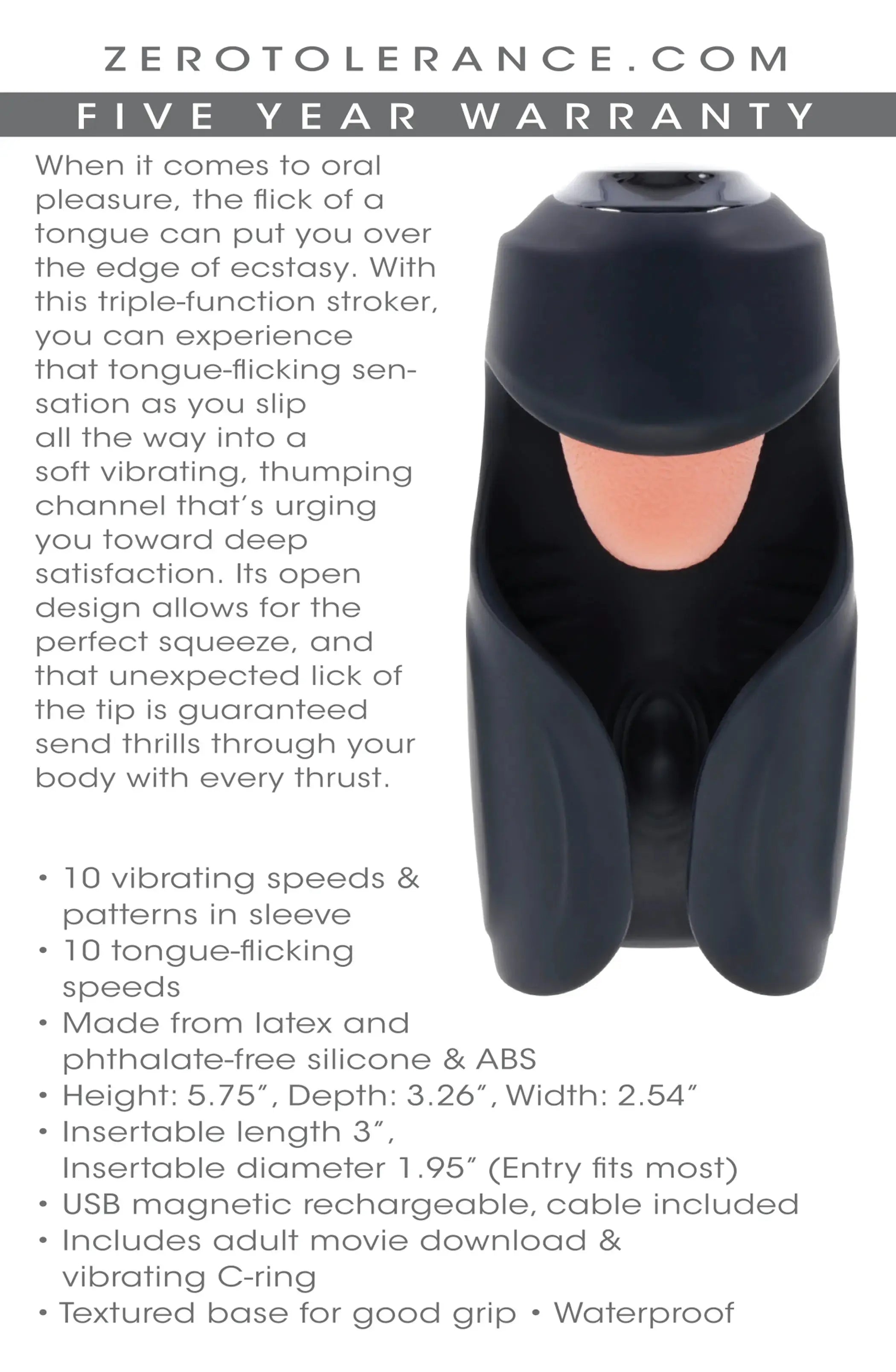 Zero Tolerance Lick The Tip Stroker Evolved Novelties