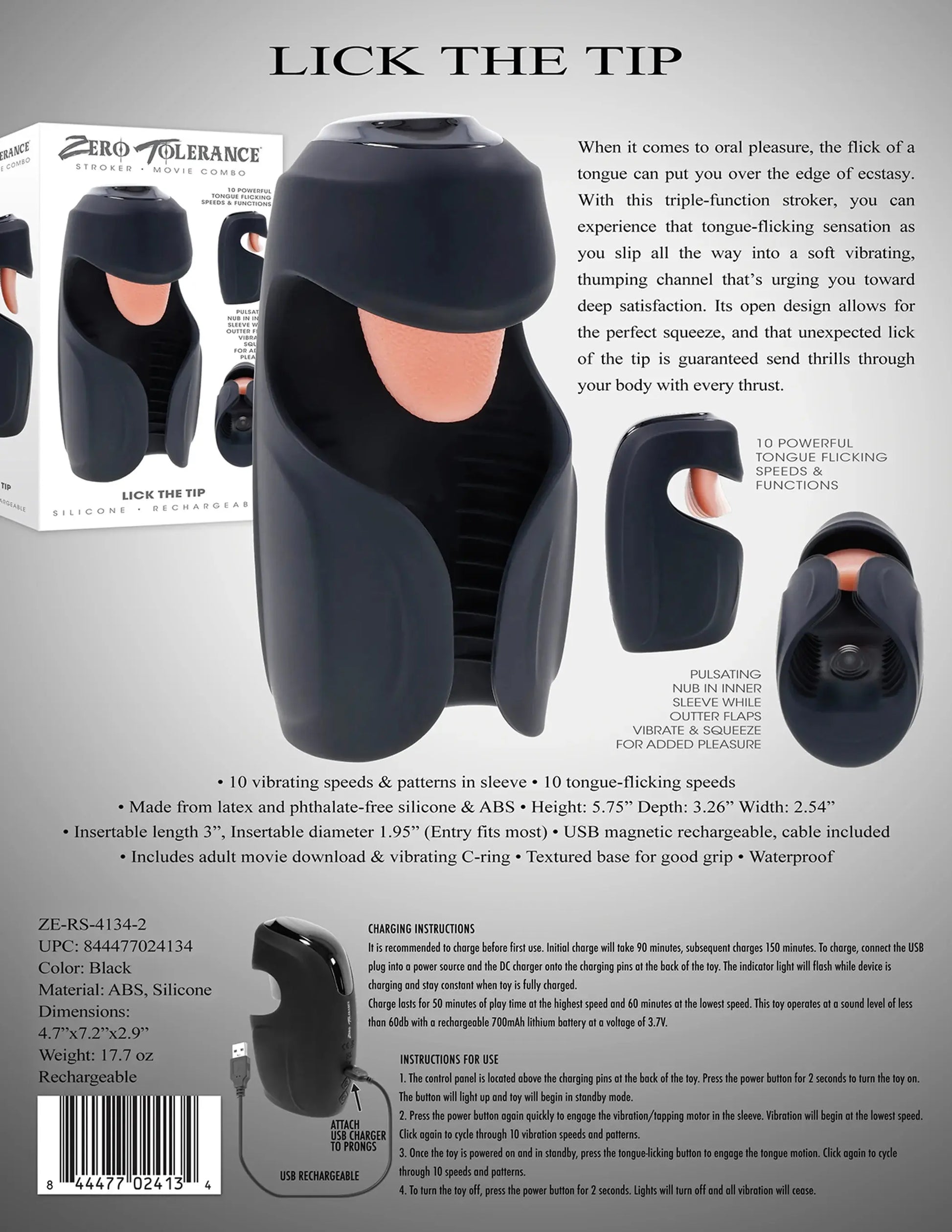 Zero Tolerance Lick The Tip Stroker Evolved Novelties