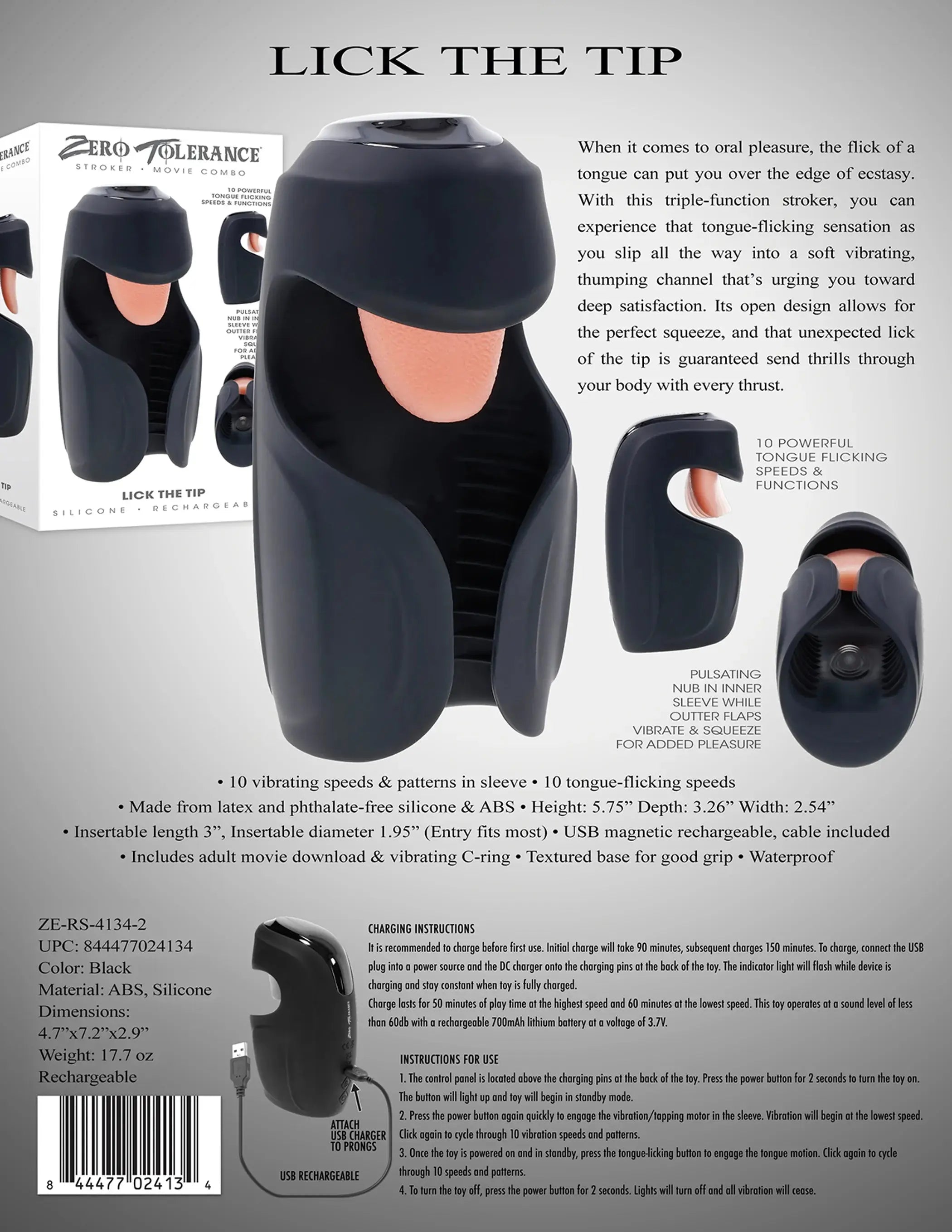 Zero Tolerance Lick The Tip Stroker Evolved Novelties