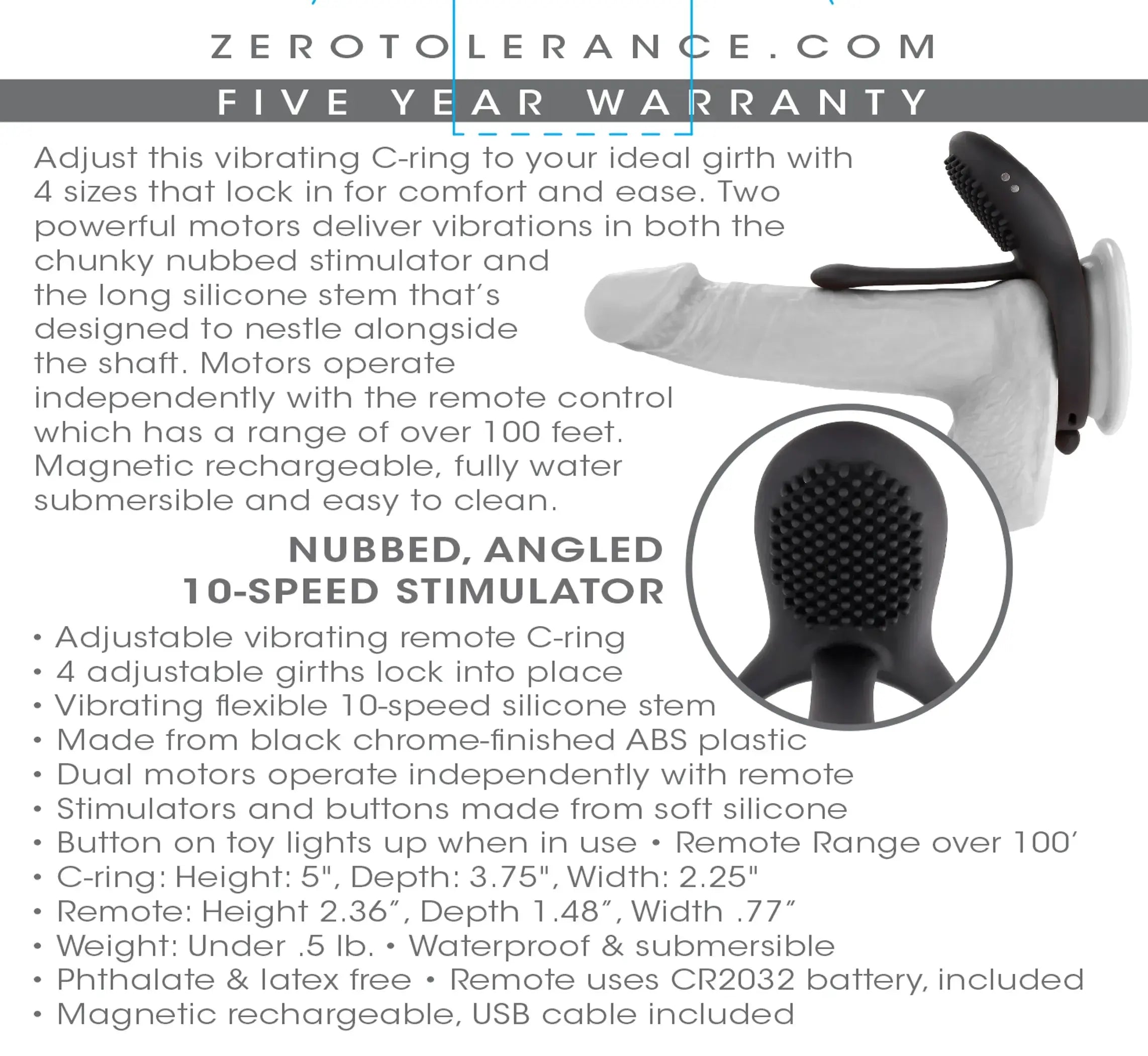 Zero Tolerance Mr. Tickler Vibrating Cock Ring Evolved Novelties
