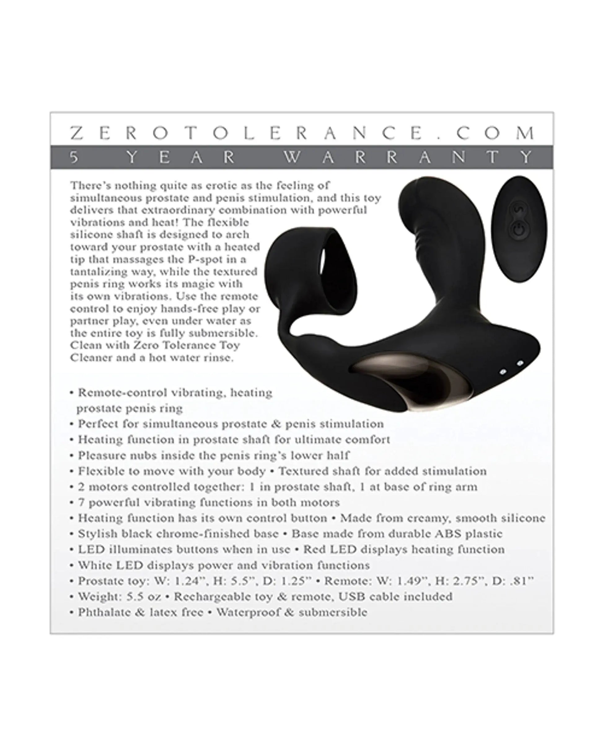 Zero Tolerance Strapped & Tapped Prostate Massager Evolved Novelties