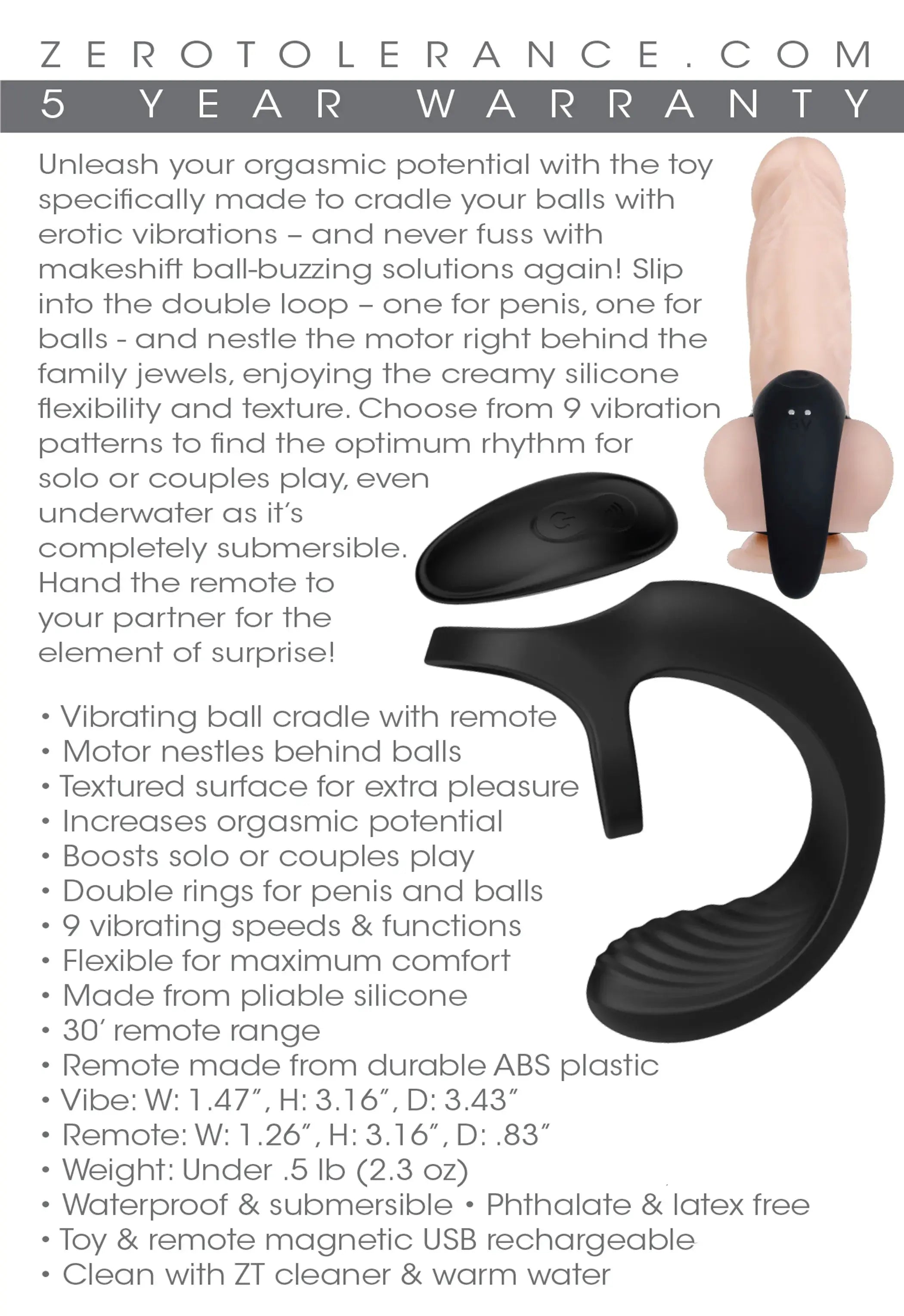 Zero Tolerance Vibrating Ball Cradle Evolved Novelties