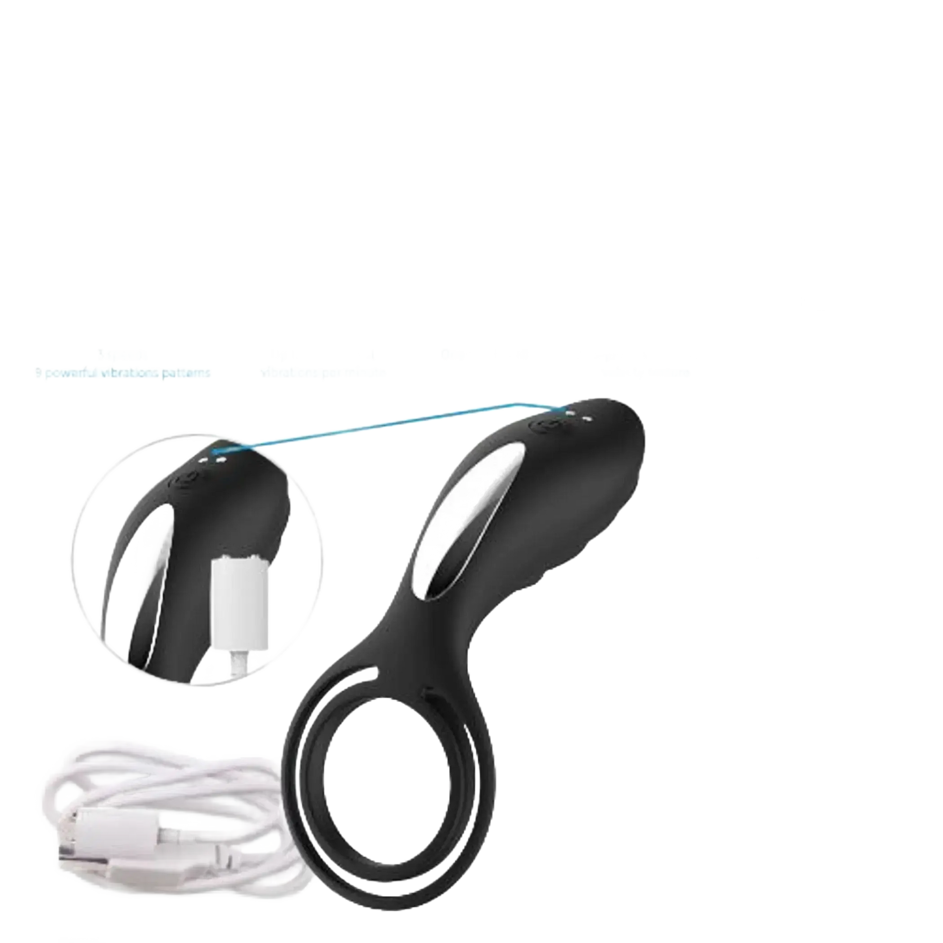 DOCTOR LOVE ZINGER+ VIBRATING RECHARGEABLE COCK RING BLACK Doctor Love